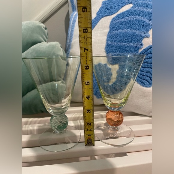 Set Of 2 Southern Living At Home Tango Water Iced Tea Goblets Multicolor Glass - Picture 5 of 16